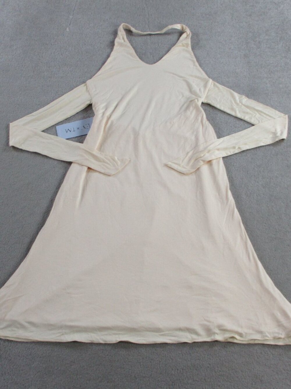 Tiger Mist Isabelle Midi Dress Womens Small Cream Tie Open Back Jersey NEW $79 - Picture 2 of 7